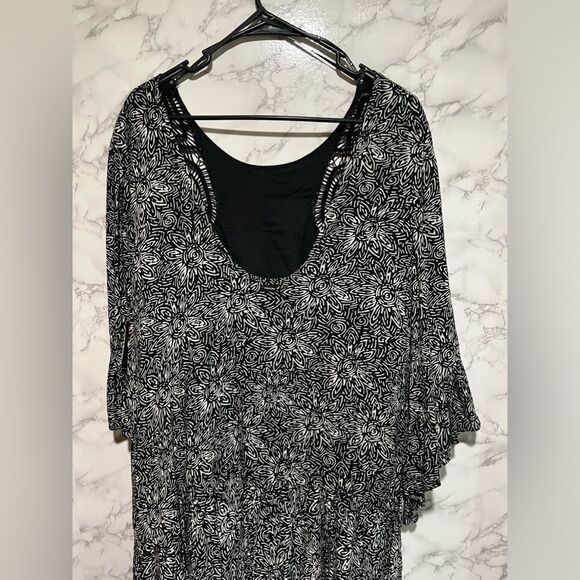 Volcom Stone Row Whiskey Mountain Drop Waist Bell Sleeves Dress Size M - Picture 10 of 12